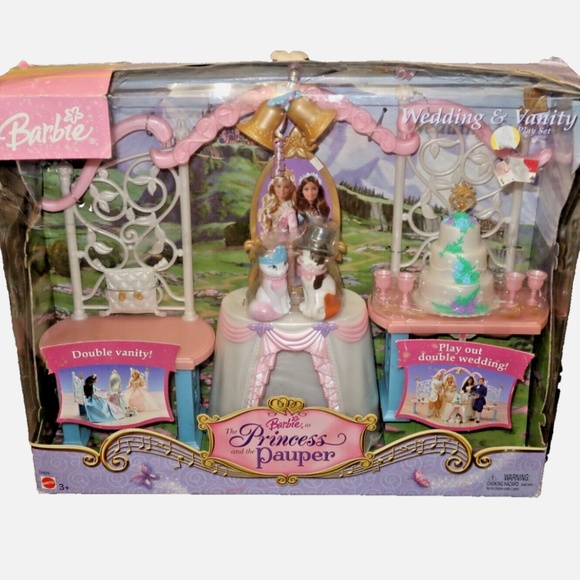 Barbie 👸Sleeping Beauty & 🤴Royal Ken with Princess & the Pauper Playset - Picture 15 of 16